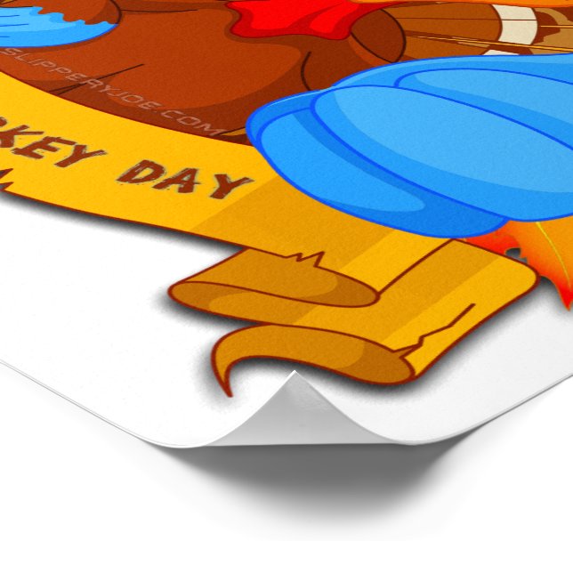 Affiche La conception amusante de Thanksgiving de style ca (Coin)