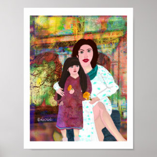 Affiche La conception créative de la mère et de la fille L