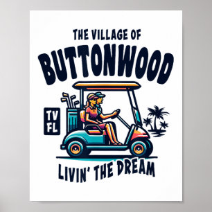 Affiche La conception de chariot de golf du village de But