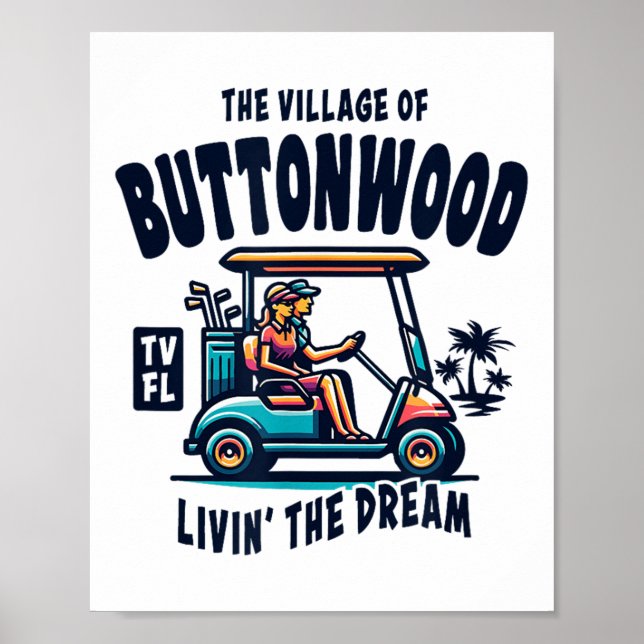 Affiche La conception de chariot de golf du village de But (Devant)