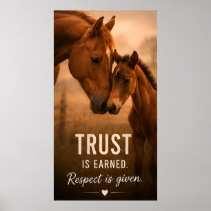 Affiche 🐴 La confiance est gagnée, le respect est donné,