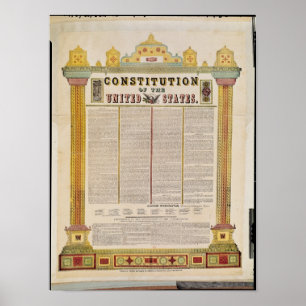 Affiche La constitution des Etats-Unis d'Amérique