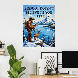 Affiche La contemplation des montagnes : Sasquatch et Fawn