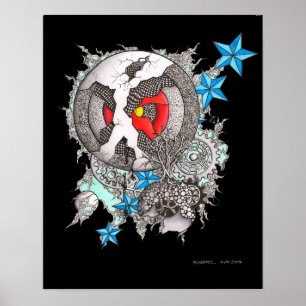 Affiche la COPIE 16X20 "UN TYPE du noir Bgnd PERD SON