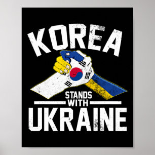 Affiche La Corée se tient aux côtés de l'Ukraine Drapeau u