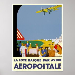 Affiche La Côte Basque Par Avion