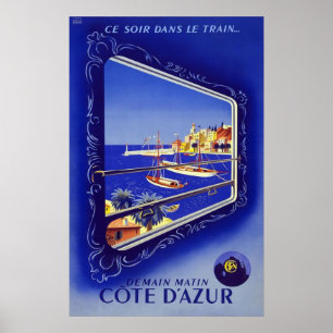 Affiche La Côte d'Azur Cote d'Azur