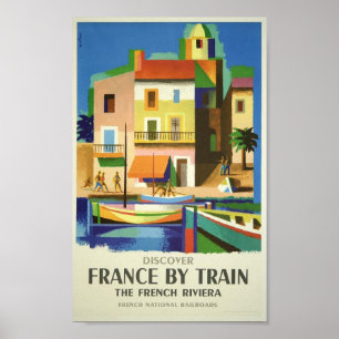 Affiche La Côte d'Azur en train