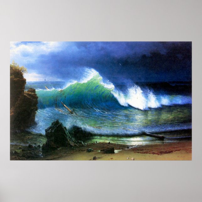 Affiche La côte de la mer Turquoise à Bierstadt (Devant)