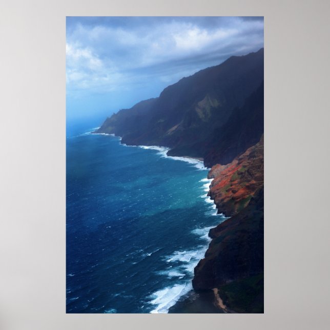 Affiche la côte de pali kauai (Devant)
