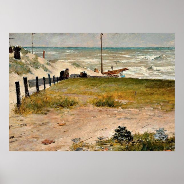 Affiche La Côte des Pays-Bas, William Merritt Chase (Devant)