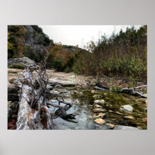 Affiche La côte du Texas roches et crique
