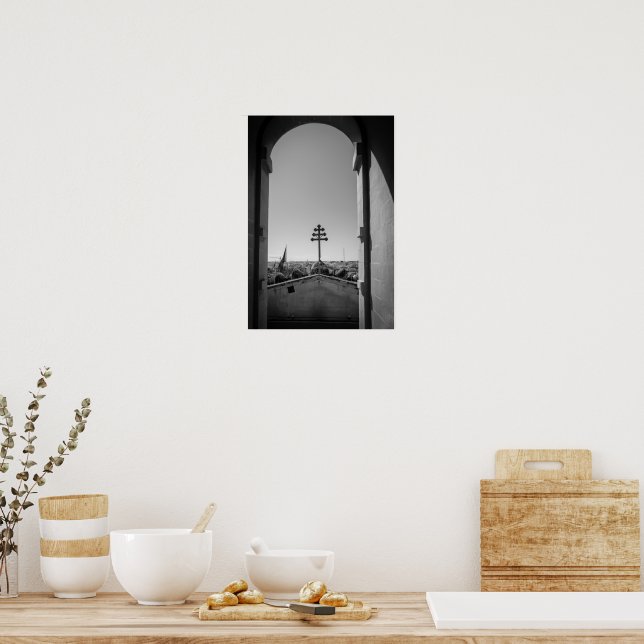 Affiche La coupole de Mosta à travers l'arche (Cuisine)