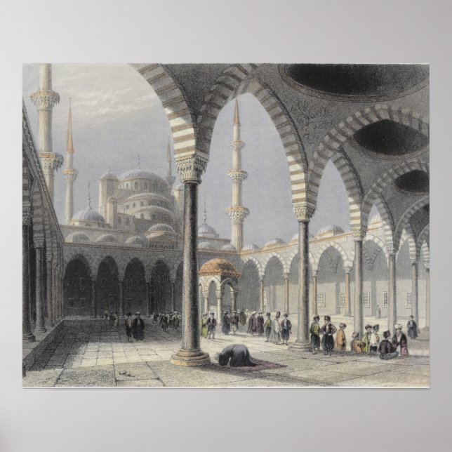 Affiche La Cour de la mosquée de Sultan Achmet, Istanbul (Devant)