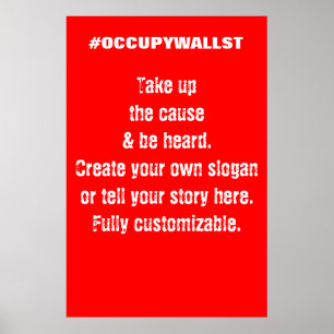 Affiche La coutume occupent le signe de protestation de