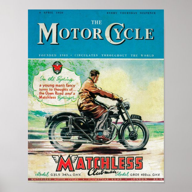 Affiche La couverture du magazine du cycle automobile (Devant)