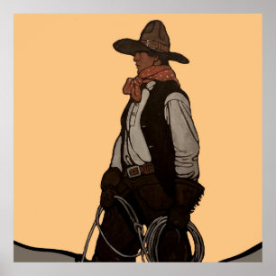 Affiche La couverture du magazine The Cowboy par NC Wyeth