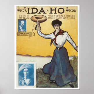 Affiche La couverture Vintage Whoa "Ida Ho" Whoa