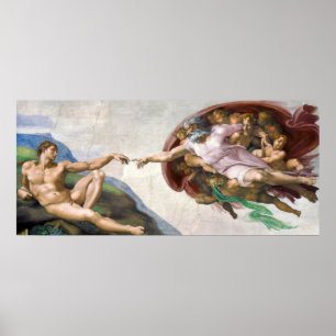 Affiche La Création d'Adam de Michel-Ange Buonarroti