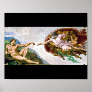 Affiche La création d'Adam, Michel-Ange