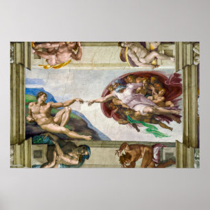Affiche La Création d'Adam Michelangelo