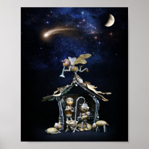 Affiche La crèche des elfes d'Acorn - Noël