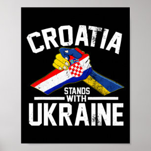 Affiche La Croatie soutient l'Ukraine T-shirts avec drapea