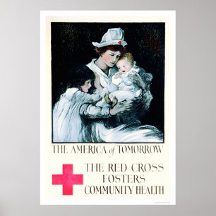 Affiche La Croix-Rouge encourage la santé communautaire (U