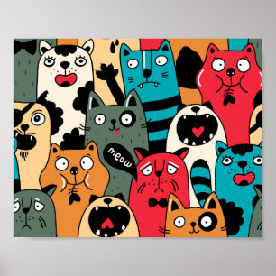 Affiche La Crowd of cats