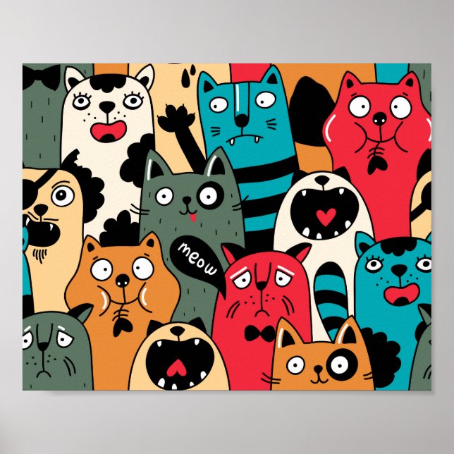 Affiche La Crowd of cats (Devant)