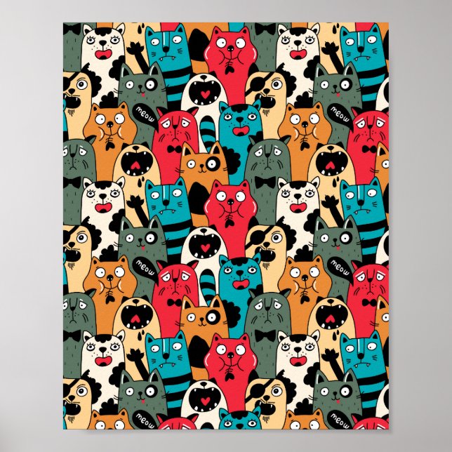 Affiche La Crowd of cats (Devant)