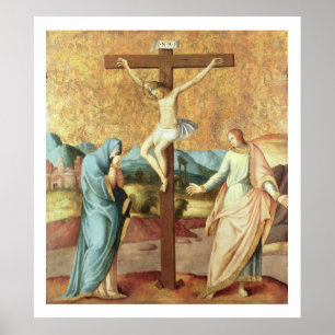 Affiche La crucifixion avec la Vierge et le St John l'Ev