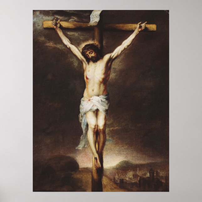 Affiche La Crucifixion de Bartolome Esteban Murillo (Devant)