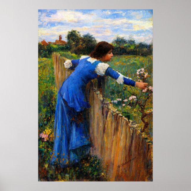 Affiche La Cueilleuse de Fleurs par John William Waterhous (Devant)