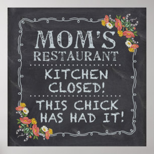 Affiche "La cuisine est fermée"