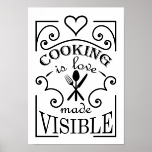Affiche 'La Cuisine est l'amour rendu visible'