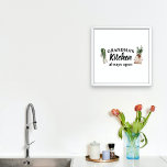 Affiche La cuisine moderne de grand-mère est toujours ouve<br><div class="desc">Bienvenue dans la cuisine de grand-mère, où l'amour et la chaleur sont toujours au menu ! Dégustez votre grand-mère préférée avec ce cadeau de charme de Zazzle. Que ce soit pour la Fête des Mères, son anniversaire, ou juste pour témoigner de sa gratitude, cet article réfléchi va certainement lui apporter...</div>