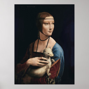 Affiche La Dame à la hermine de Léonard de Vinci 