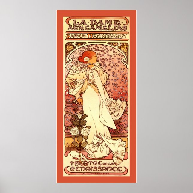 Affiche La Dame Aux Camelias ~ Alphonse Mucha (Devant)