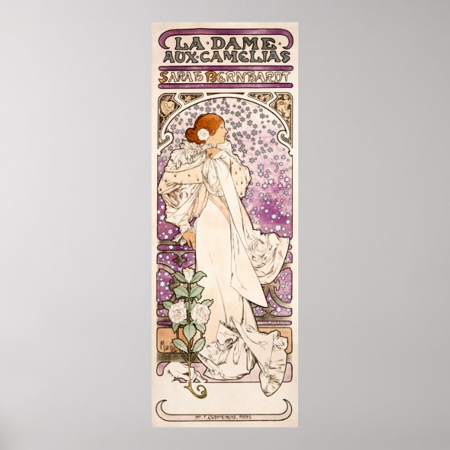 Affiche La dame, aux camelias Alphonse Mucha (Devant)