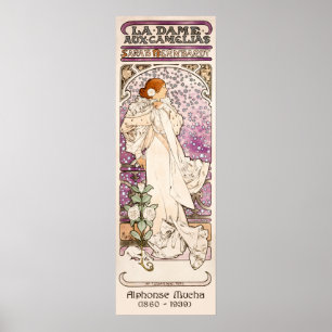 Affiche La Dame aux Camélias - Mucha Art Nouveau