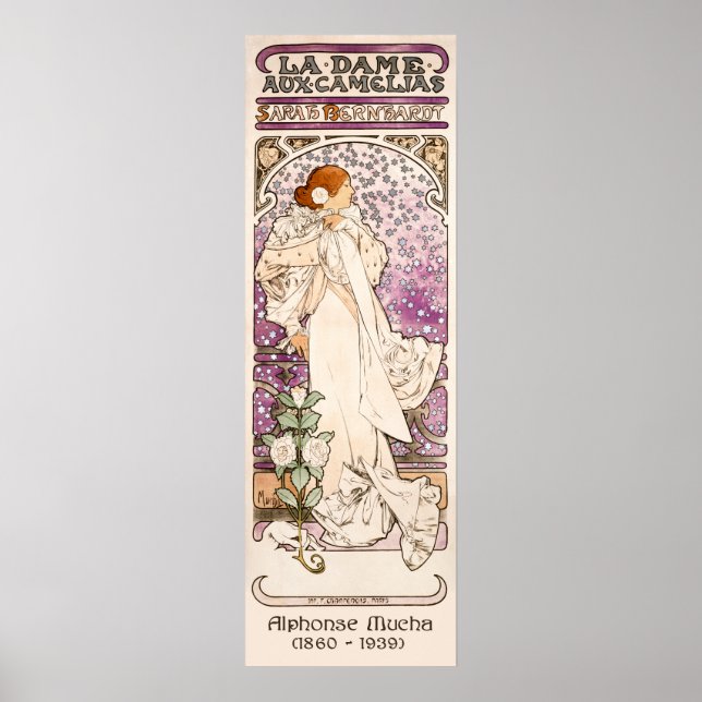Affiche La Dame aux Camélias - Mucha | Art Nouveau (Devant)