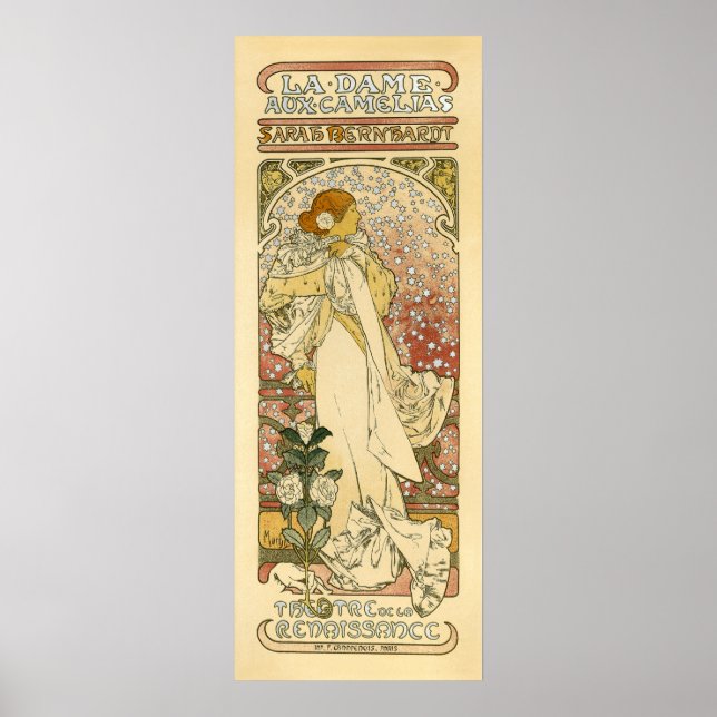 Affiche La Dame Aux Camelias Sarah Bernhardt Annonce Vinta (Devant)