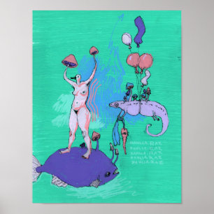 Affiche La Dame aux champignons d'oiseaux et le ballon. Ch