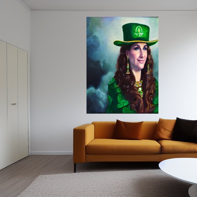 Affiche La dame de la Saint Patrick en vert | Art AI (Créateur téléchargé)