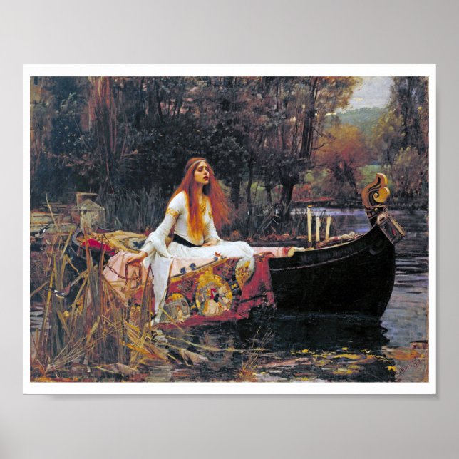 Affiche La Dame de Shalott, John William Waterhouse (Devant)