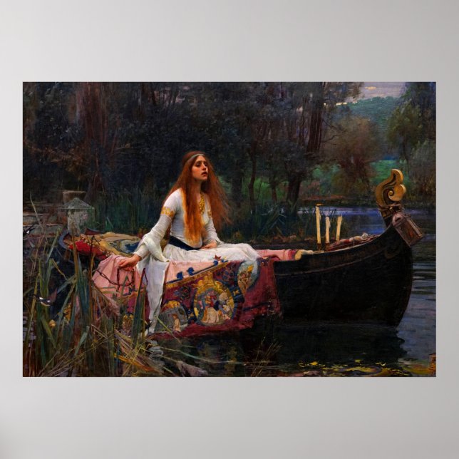 Affiche La Dame de Shalott par John William Waterhouse (Devant)
