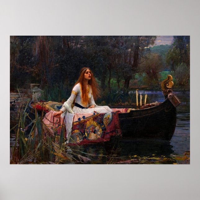 Affiche La Dame de Shalott par John William Waterhouse (Devant)