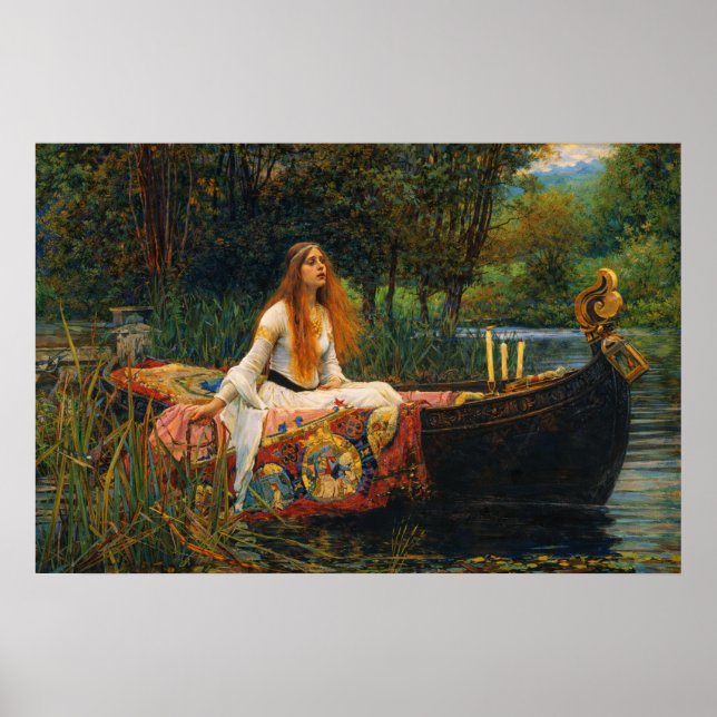 Affiche La Dame de Shalott par John William Waterhouse (Devant)