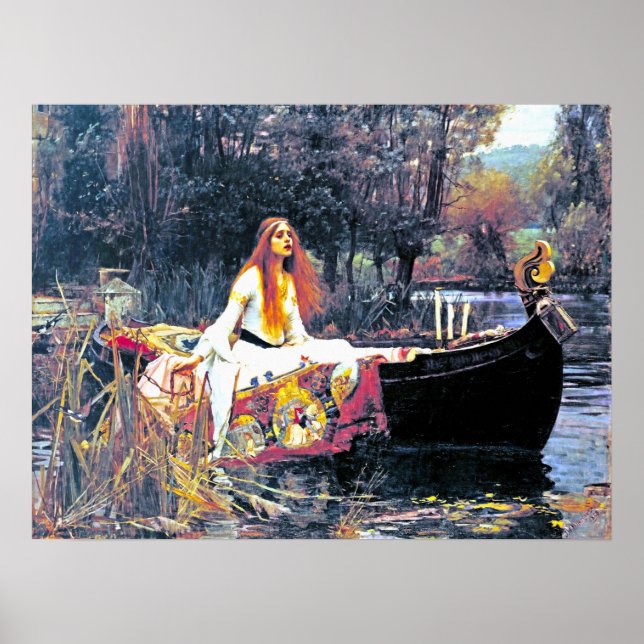 Affiche La Dame de Shalott, peinture Art Nouveau (Devant)